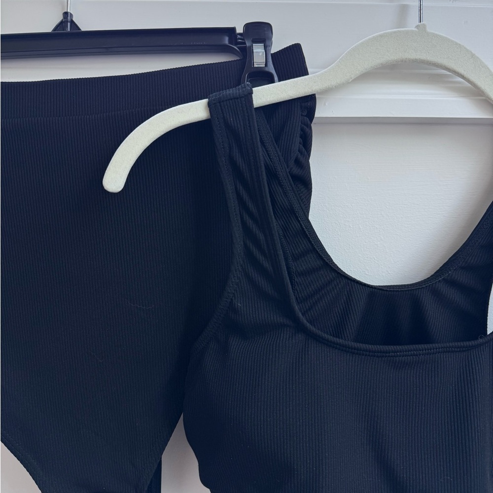 SHEIN Black Ribbed Women's maternity bikini
